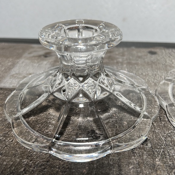 Vintage Lead Crystal Clear Candle Holder Set Taper or Pillar - Picture 2 of 5